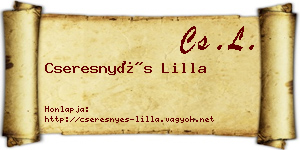 Cseresnyés Lilla névjegykártya