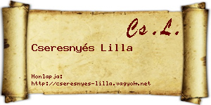 Cseresnyés Lilla névjegykártya
